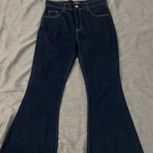 Elegant Dark Blue Flare Jeans
